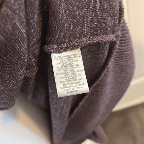 Bobeau XL Jemmy Heathered Purple Brushed Open Front Drape Cardigan Sweater - Picture 10 of 12